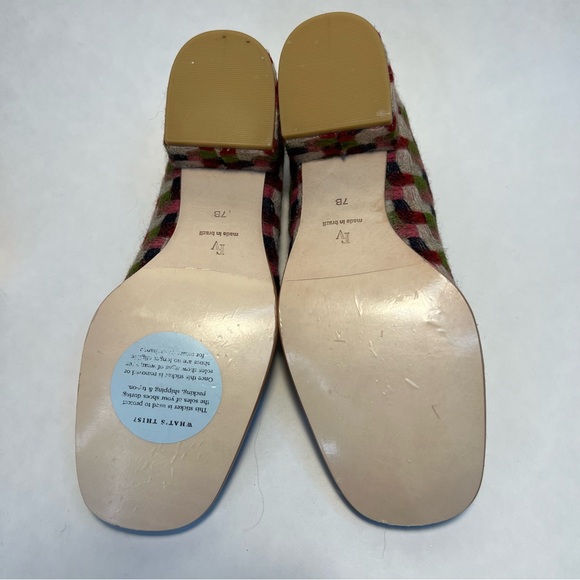 NWB Sz. 7B Frances Valentine Doll Pump in Basketweave Pink and Green - Picture 6 of 12